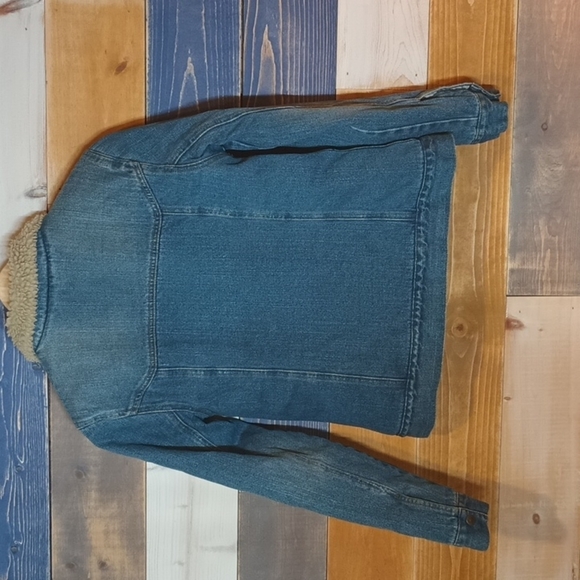 Vintage American Eagle Sherpa lined Jean Jacket M - Picture 6 of 8